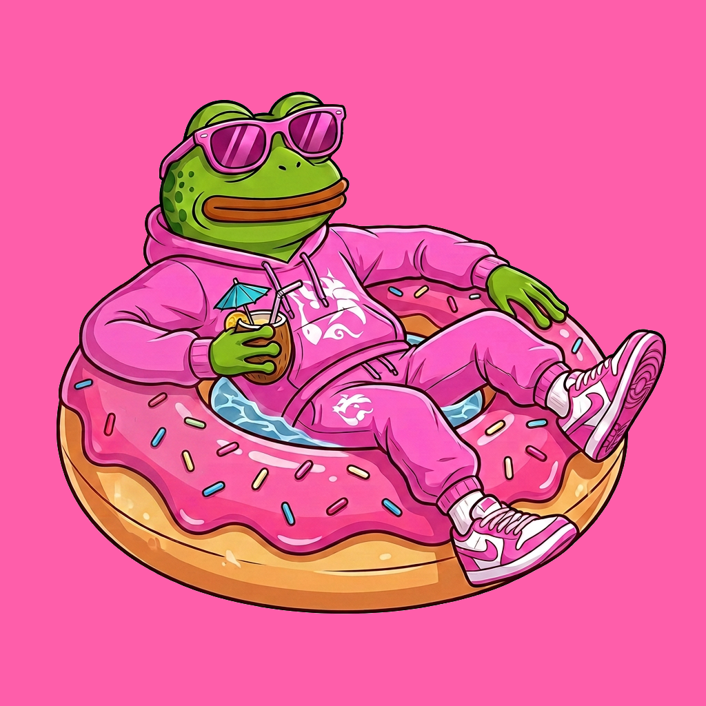 UNIFROG chilling on a donut pool float